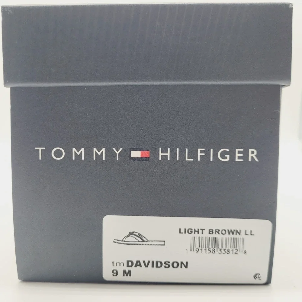 Tommy Hilfiger Davidson Men's Sandals Cognac Size 9 Slip-On‎ Summer Comfort